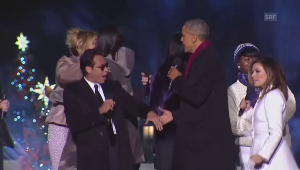 Die Obamas singen mit Musik-Stars
