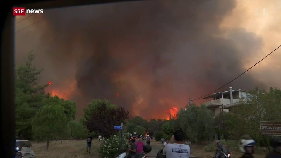 Brand in Athen zerstört 80 Häuser