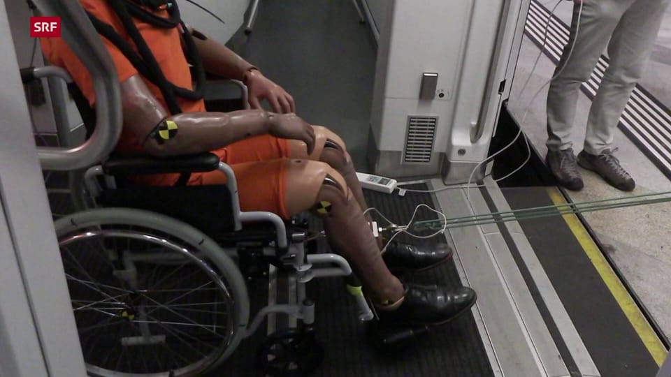 Rollstuhltest mit Dummy (Quelle: PRYO Consult GmbH/ Inclusion Handicap)