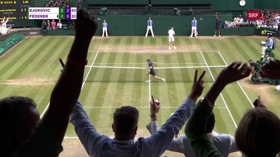 Federer gewinnt den längsten Ballwechsel im Wimbledon-Final