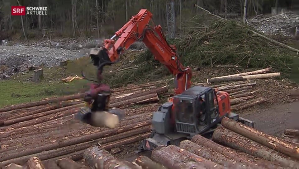 Nach Unwetter bei Schangnau: Noch tonnenweise Holz wegzuräumen