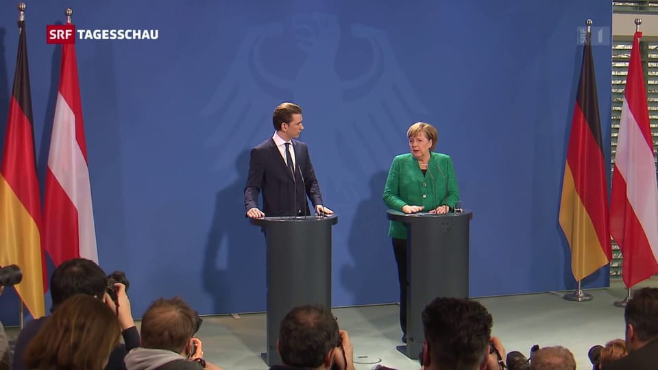 Österreichs Kanzler Sebastian Kurz bei Merkel