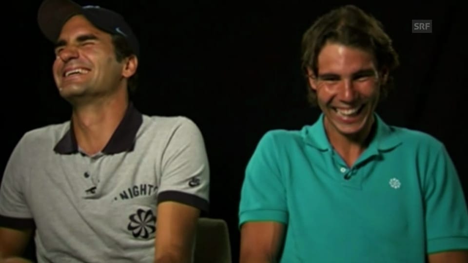 Kult-Clip: Lachattacken von Federer und Nadal