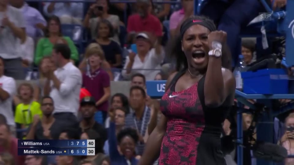Serena Williams verwandelt ersten Matchball (Quelle: SNTV)