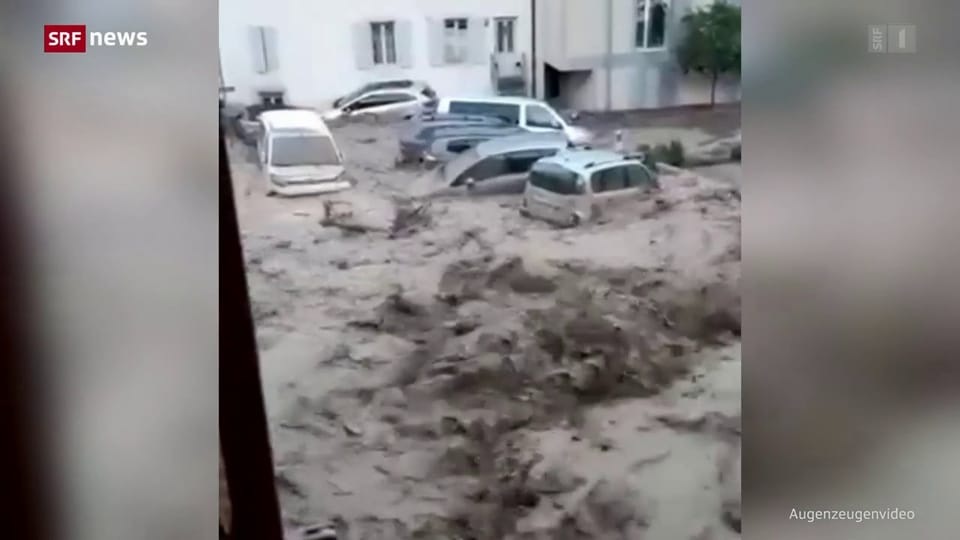 Überschwemmungen in Cressier (NE)