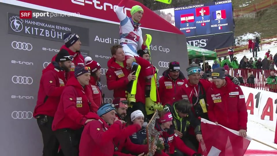 Archiv: Yule gewinnt Kitzbühel-Slalom 2020, Schmidiger wird 9.