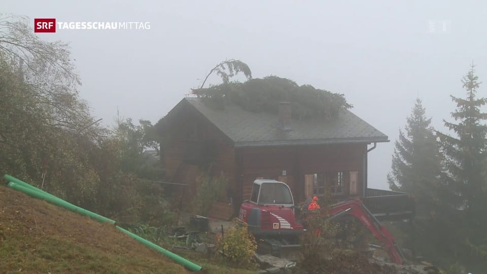 Sturmtief Vaia sorgt für Schäden in der Schweiz