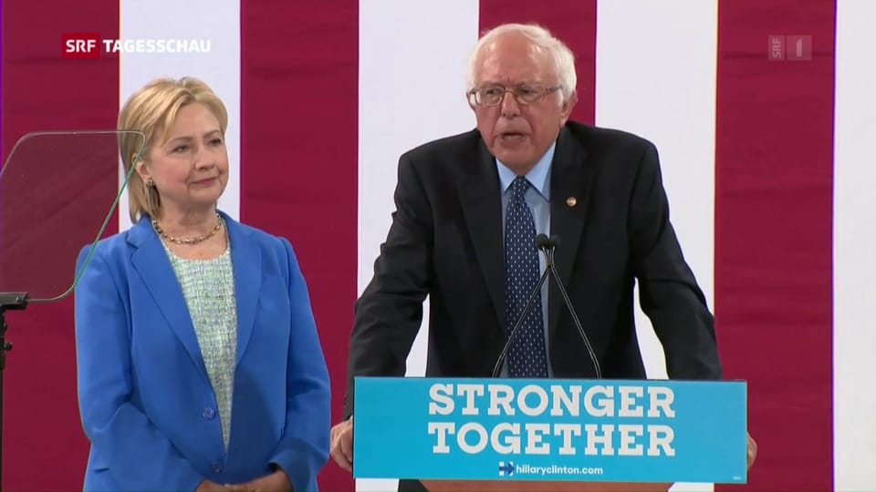 Sanders und Clinton vereint