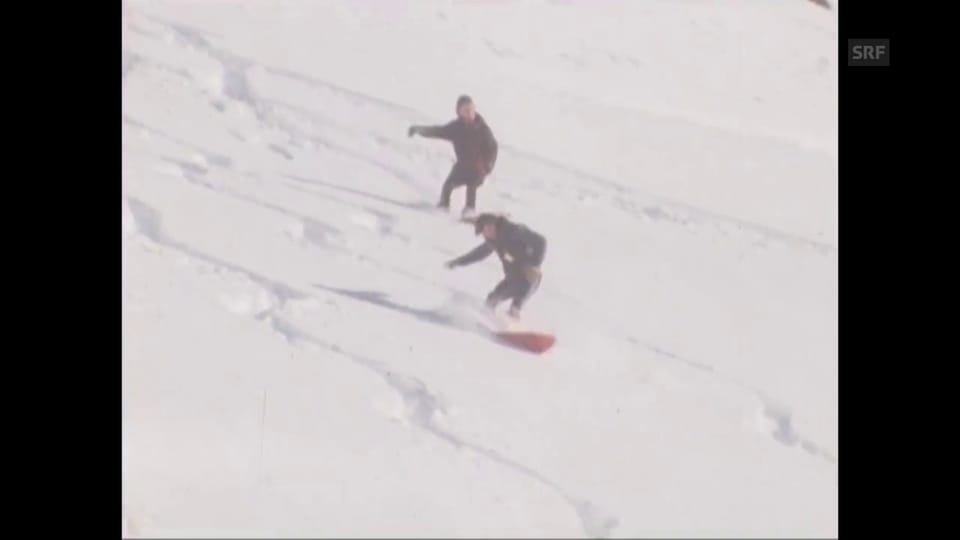 Aus dem Archiv: Snowboard-Anfänge mit Lenkschnur (1982)