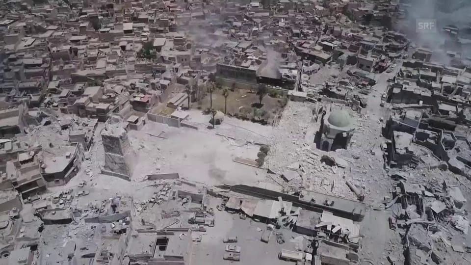 Die symbolträchtige Moschee in Trümmern (ohne Ton)