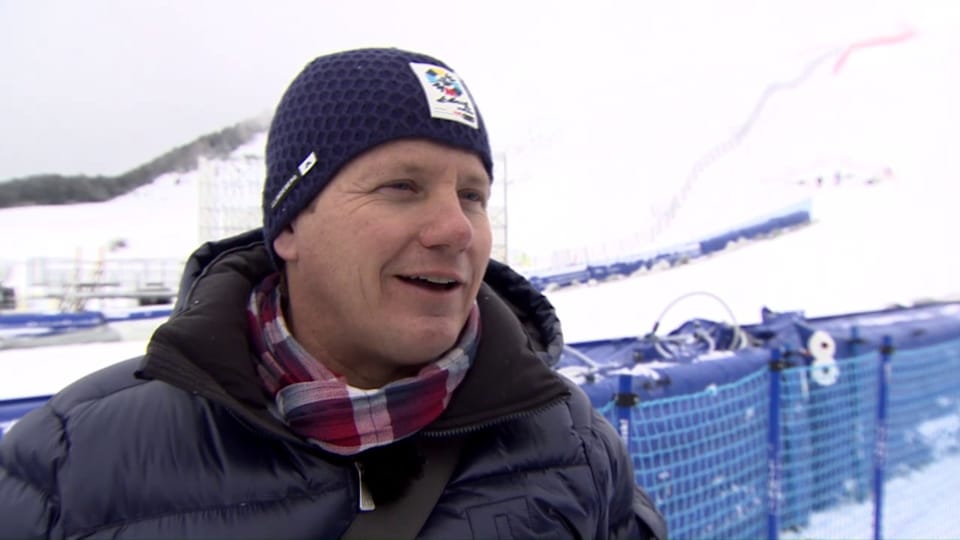 Ski-WM-Direktor Franco Giovanoli mit den letzten Vorbereitungen