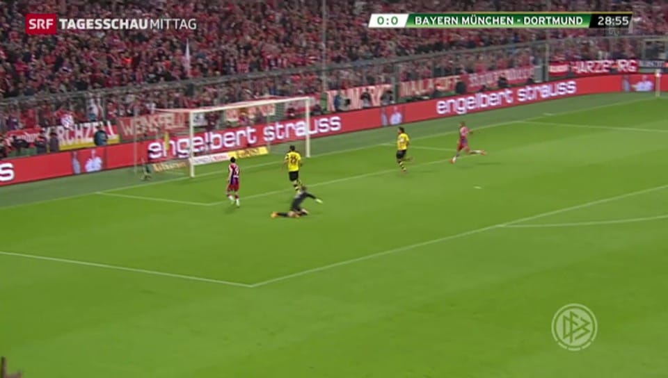 Bayerns wortwörtlicher Ausrutscher gegen Dortmund 2015