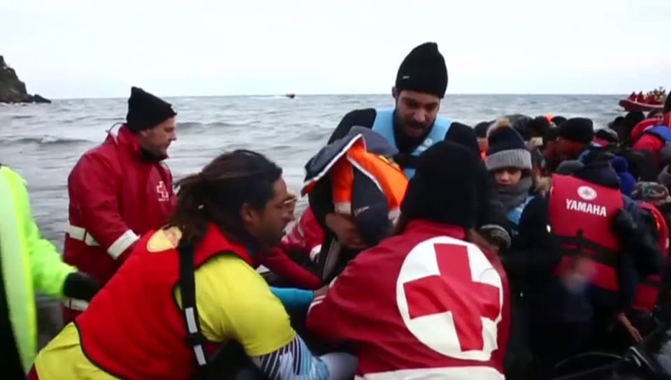 Ankunft von Flüchtlingen auf Lesbos am 22.01.2016 (unkommentiert)