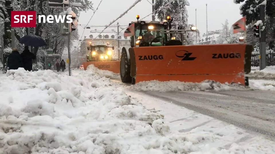Keine Trams, kein Bus: Schneemassen legen Zürcher Verkehr lahm