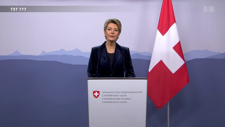 Bundesrätin Karin Keller-Sutter spricht zur Volksinitiative für ein Verhüllungsverbot