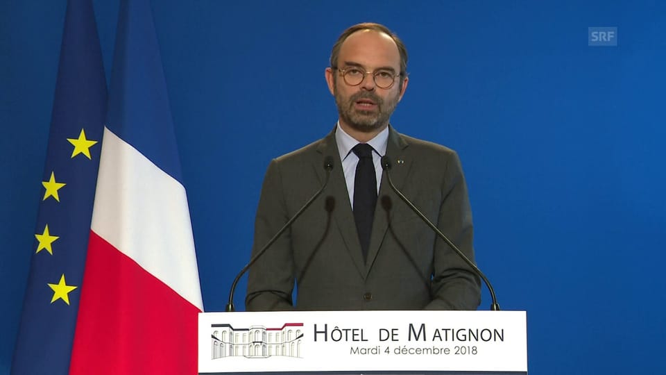 Frankreichs Regierungschef Edouard Philippe zum Aufschub der Massnahmen