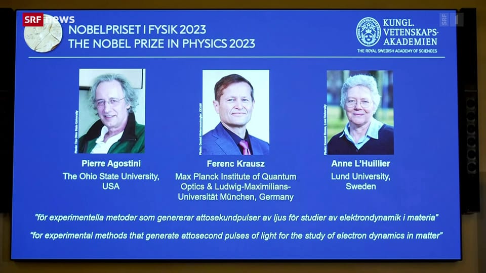Physik-Nobelpreis geht an drei Teilchenforschende
