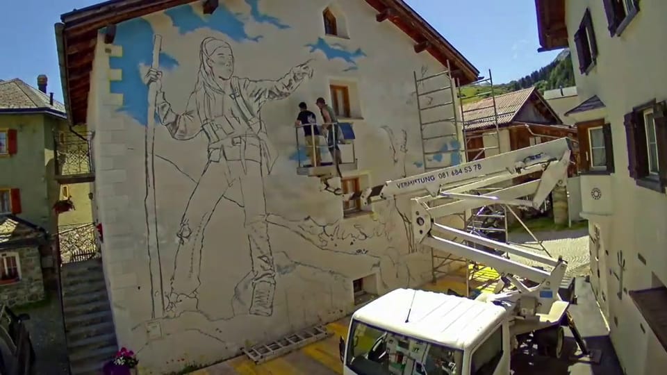Making of da l’emprim art graffiti da las Alps
