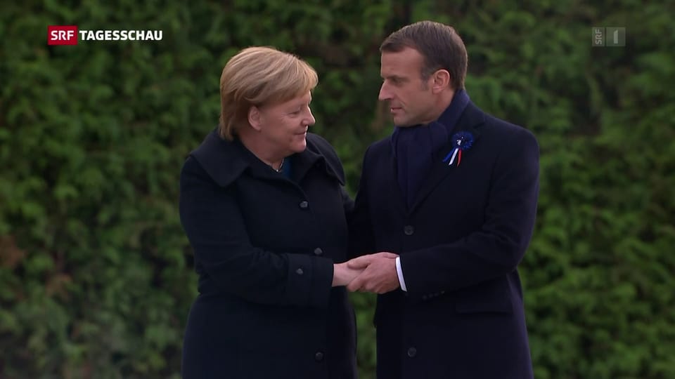 Merkel und Macron geben sich versöhnlich