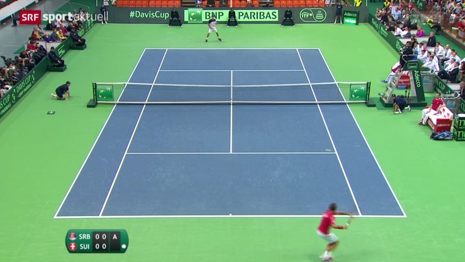 Tennis: Davis Cup, Lajovic - Wawrinka