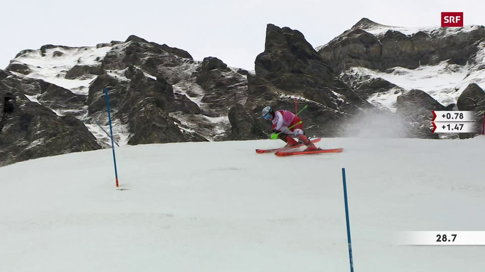 Veritables Sturzfestival im 1. Slalom-Lauf von Wengen