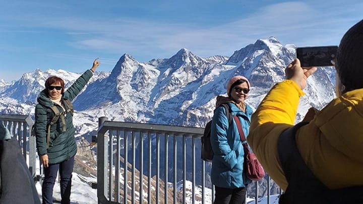 Touristen auf dem Schilthorn: «It's so beautiful here»