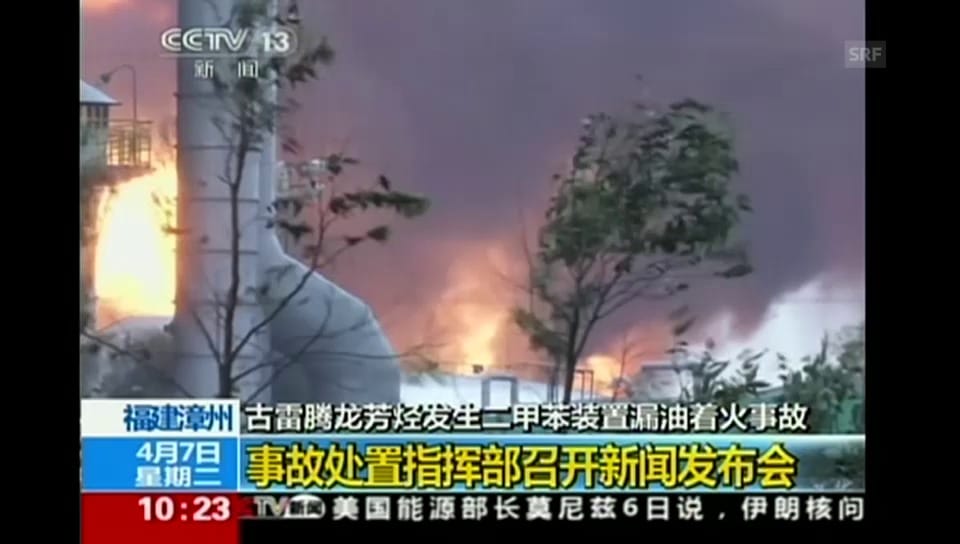 Explosion in einer chinesischen Chemiefabrik (Originalton)