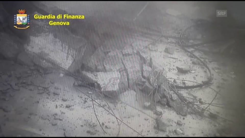 Überwachungsvideo zeigt den Viadukt-Einbruch in Genua (unkommentiert)