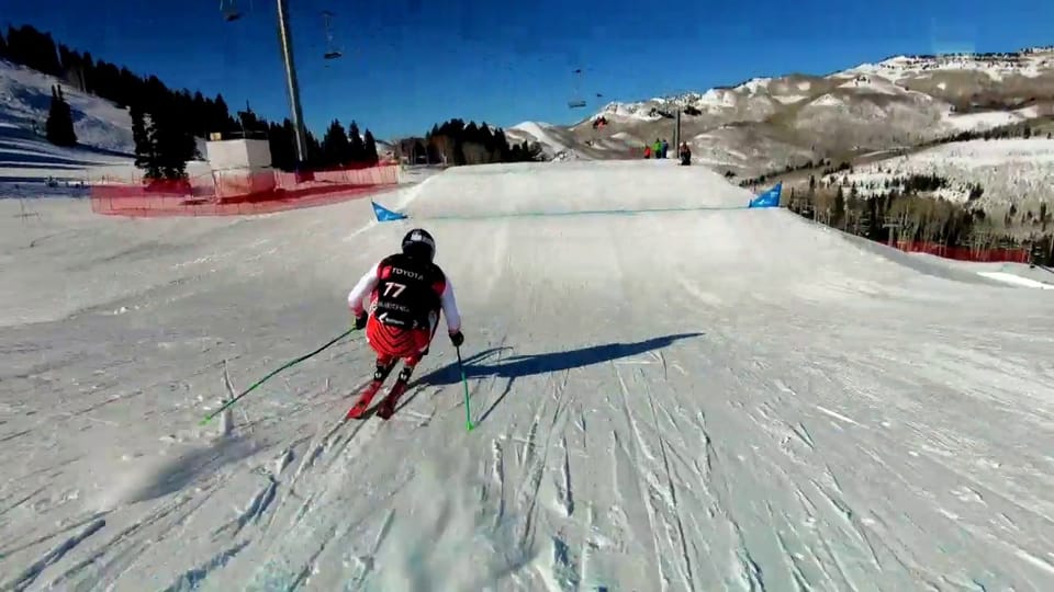 Unterwegs auf der Skicross-WM-Strecke