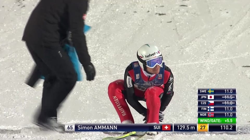 Simon Ammann stürzt in Lillehammer