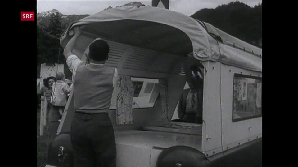 Die Filmwochenschau 1950 über die luxuriöse TCS Camping-Ralley in Interlaken.