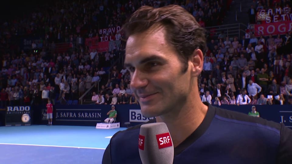 Platzinterview mit Federer