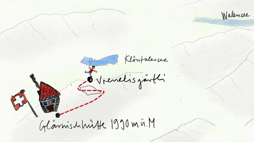 Karte Tag 3 - Glärnischhütte - Vrenelisgärtli - Klöntalersee (Staffel 3, Folge 1)