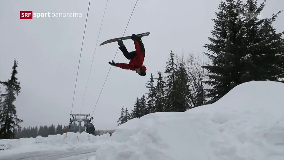 Snowboard-Cracks trotzen dem Wetter in Crans-Montana