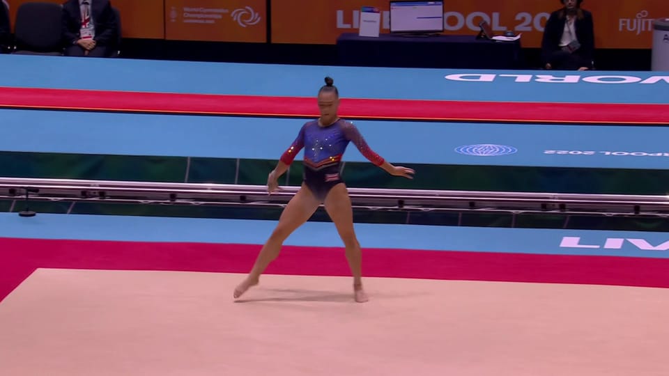 Das Feuerwerk am Boden von WM-Goldgewinnerin Jessica Gadirova