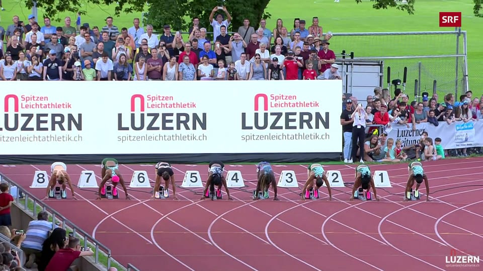 Der 100-m-Lauf der Frauen in Luzern