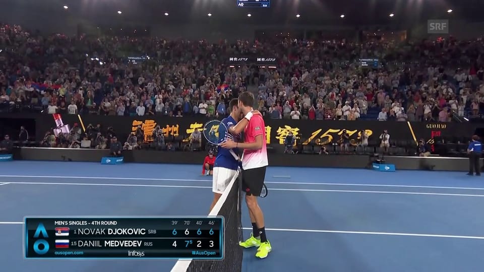 Djokovic bezwingt im Achtelfinal Medwedew