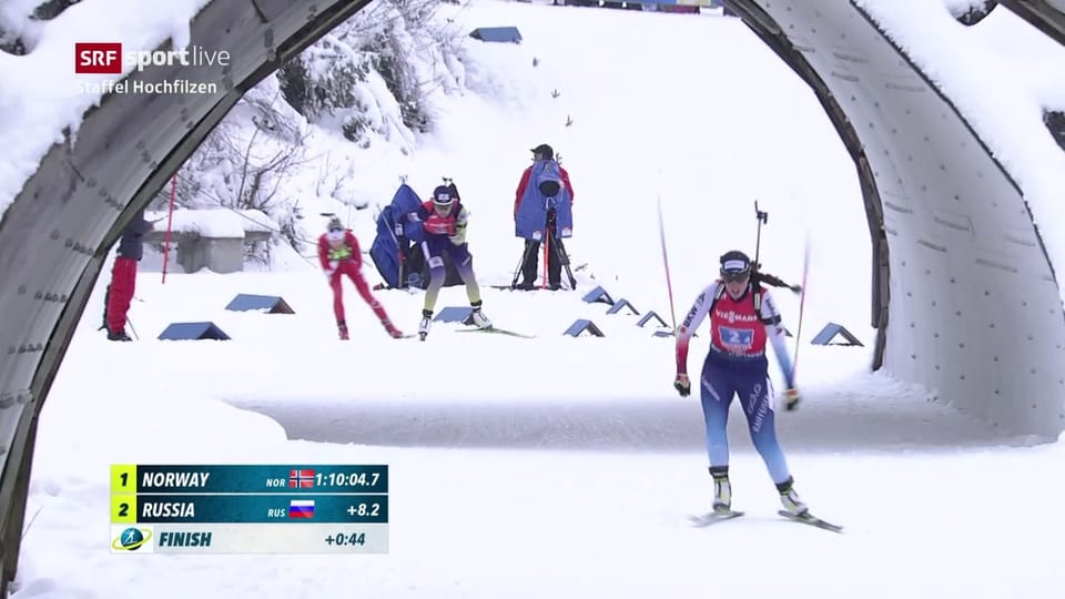 Dramatische Schlussphase: Schweizer Biathlon-Staffel auf Rang 3