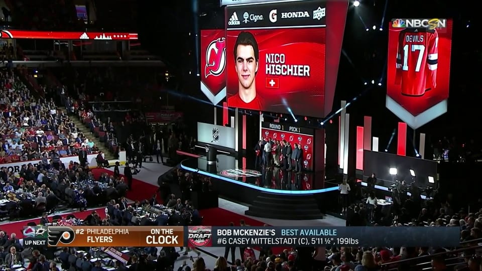 Historisch: Hischier wird beim NHL-Draft als Nummer 1 gezogen
