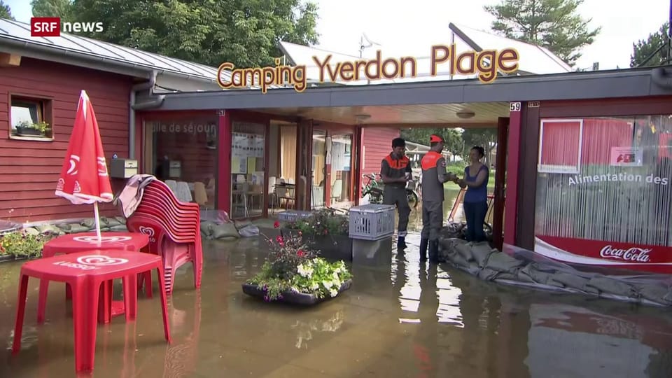 Grosse Überschwemmungen in Yverdon-les-Bains