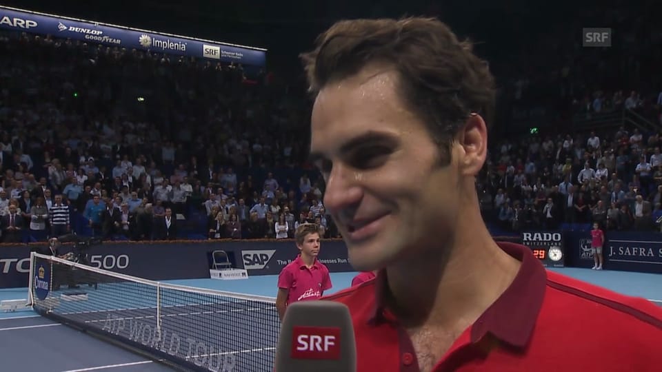 Platzinterview mit Federer nach Sieg über Dimitrov