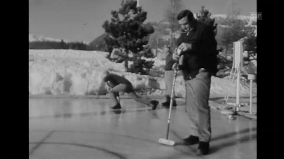 «Lino Ventura beim Curling», Tagesschau, 8.2.1967 (ohne Ton)