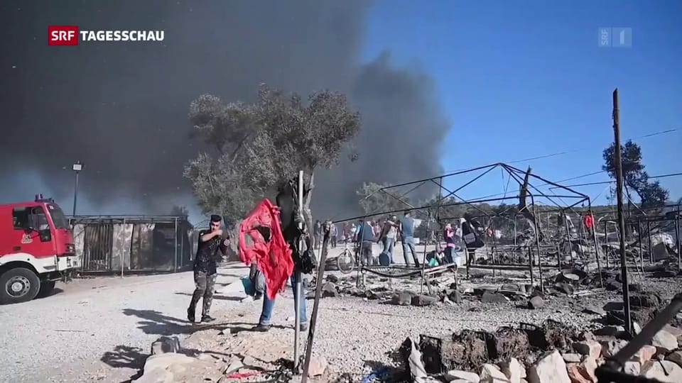 Chaotische Zustände nach Bränden im Flüchtlingslager Moria