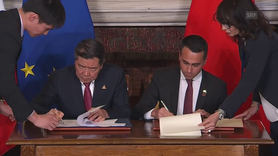 Italien und China besiegeln Vertrag (unkomm.)