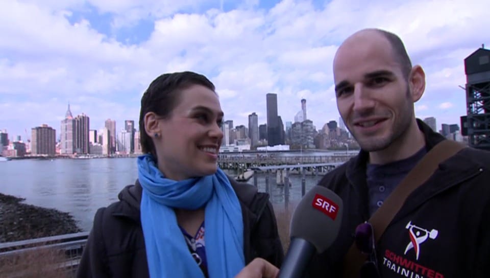 Nina Burri und ihr Mann in New York 2014