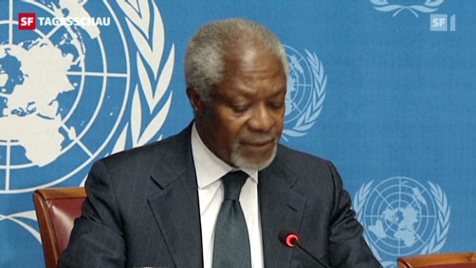 Kofi Annan will nicht weiter vermitteln. (Tagesschau 02.8.2012, 19.30)