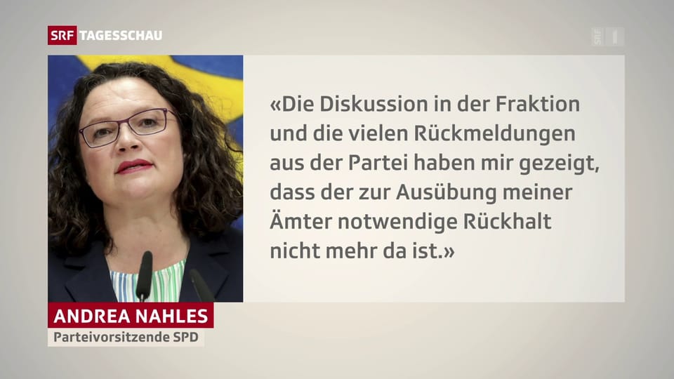 SPD-Chefin Nahles tritt zurück