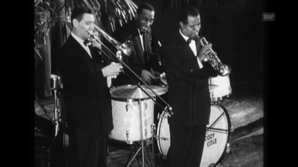 Louis Armstrong 1949 bei einem Auftritt in Zürich