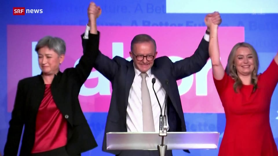 Australien hat gewählt und Anthony Albanese von der Labor-Partei jubelt