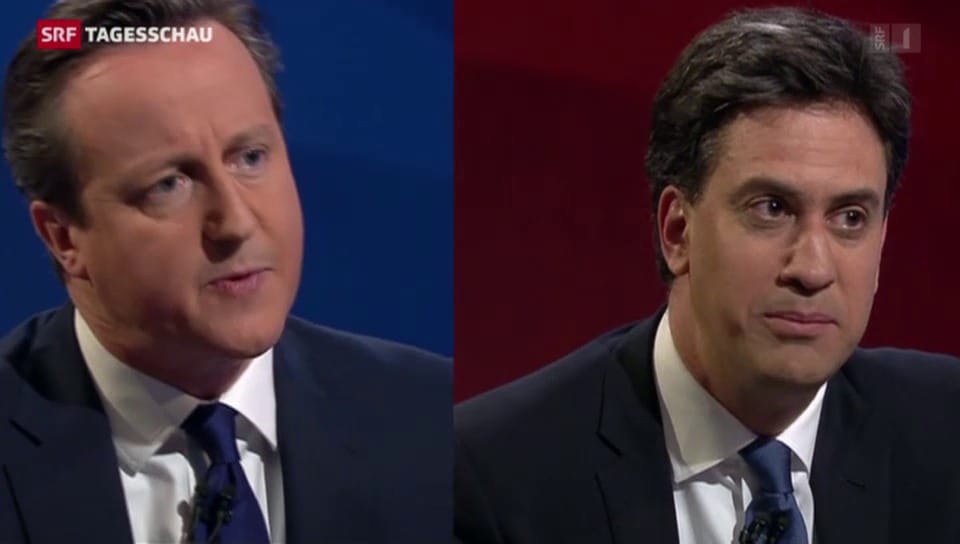 Indirektes Fernsehduell zwischen Cameron und Miliband